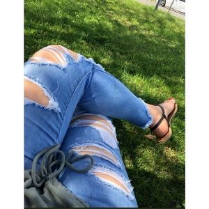 AE ripped jegging crop